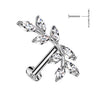 8 Marquise CZ Vine Top Flat Back Stud – 16G 316L Surgical Steel Threadless Push-In Earring