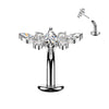 Marquise CZ & Winged Accent Titanium Belly Ring – 14G Threadless Floating Navel Barbell