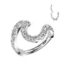 CZ Wave Hinged Clicker Hoop – 16G 316L Surgical Steel