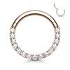 316L surgical steel CZ pavé hinged hoop – Rose Gold | Pressha