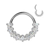 CZ Fan Septum & Daith Clicker Hoop – 16G ASTM F-136 Titanium