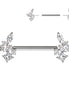 316L Surgical Steel Threadless Nipple Barbell with CZ Cluster
