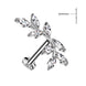 8 marquise CZ vine top threadless flat back stud in silver, 16G 316L surgical steel helix and cartilage earring
