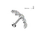 Curved CZ Cluster Threadless Flat Back Stud – 16G 316L Surgical Steel