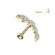 Curved CZ Cluster Threadless Flat Back Stud – 16G 316L Surgical Steel