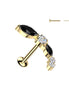 16L surgical steel threadless stud with convex base and CZ shape top – Gold/Black | Cartilage, helix & conch | Pressha