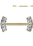 Implant Grade Titanium Threadless Nipple Barbell — 5-Baguette CZ Fan Ends