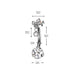 Marquise CZ & Bezel Dangle Titanium Belly Button Ring – 14G ASTM F-136 Navel Barbell