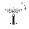 Implant-grade titanium threadless belly ring with marquise CZ center and CZ wing top – Silver | Pressha