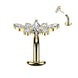 Marquise CZ & Winged Accent Titanium Belly Ring – 14G Threadless Floating Navel Barbell