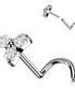 Prong Set CZ & Opal Trinity Nose Stud – 20G & 18G Implant Grade Titanium Nose Screw
