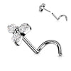 Prong Set CZ & Opal Trinity Nose Stud – 20G & 18G Implant Grade Titanium Nose Screw