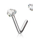 Heart CZ Prong Set Nose Stud – 20G & 18G 316L Surgical Steel L-Bend Nose Ring