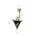 Dark Triangle CZ Belly Button Ring – 14G 316L Surgical Steel Navel Barbell