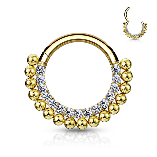 Hinged Segment Hoop Ring – 16G 316L Steel Septum & Daith