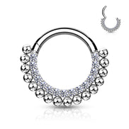 Hinged Segment Hoop Ring – 16G 316L Steel Septum & Daith