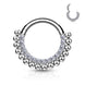 16G Hinged Segment Septum & Daith Clicker Hoop in silver, 316L surgical steel, 8mm/10mm