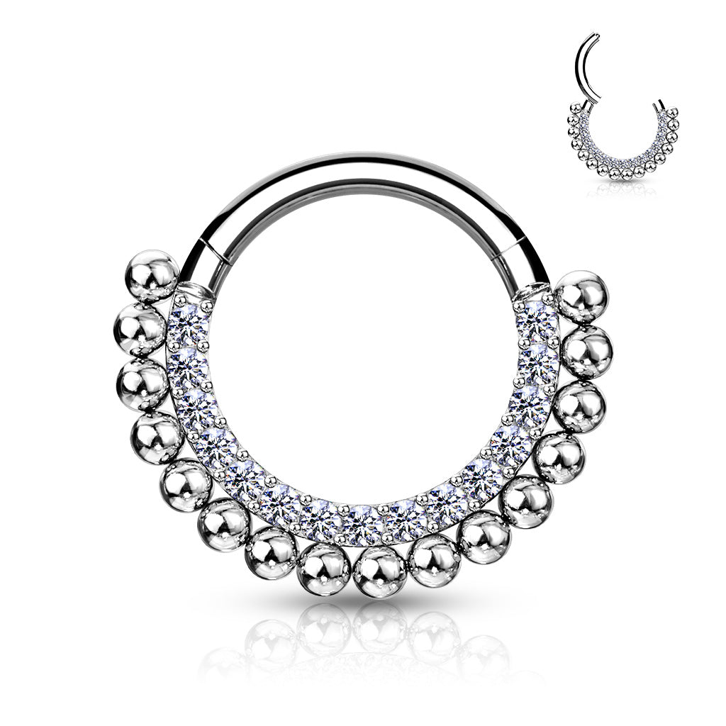 Hinged Segment Hoop Ring – 16G 316L Steel Septum & Daith
