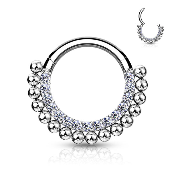 Hinged Segment Hoop Ring – 16G 316L Steel Septum & Daith