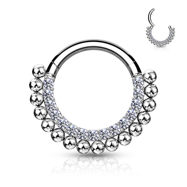 Hinged Segment Hoop Ring – 16G 316L Steel Septum & Daith