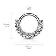 Hinged Segment Hoop Ring – 16G 316L Steel Septum & Daith