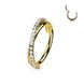 Criss-Cross CZ Pavé Clicker Hoop – 16G 316L Surgical Steel