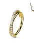 316L surgical steel criss-cross CZ pavé clicker hoop – Gold | Helix, cartilage, lobe & conch | Pressha