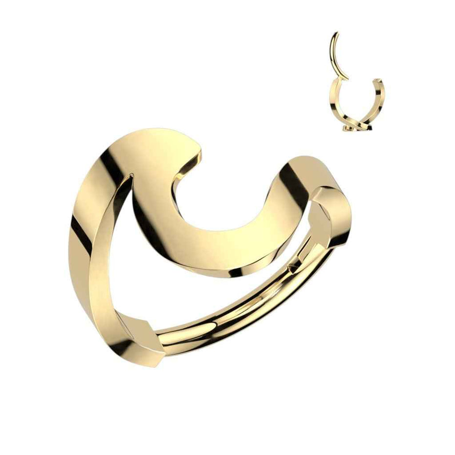 Swish Wave Clicker Hoop – 16G 316L Surgical Steel