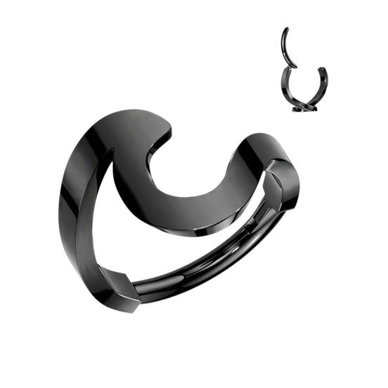 316L Surgical Steel Swish Wave Clicker Hoop – Edgy Hinged Segment Ring for Nose & Cartilage