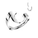 Swish wave clicker hoop in silver, 16G 316L surgical steel hinged clicker for conch and helix piercings