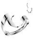 Swish wave clicker hoop in silver — 16G 316L surgical steel hinged cartilage ring by Pressha