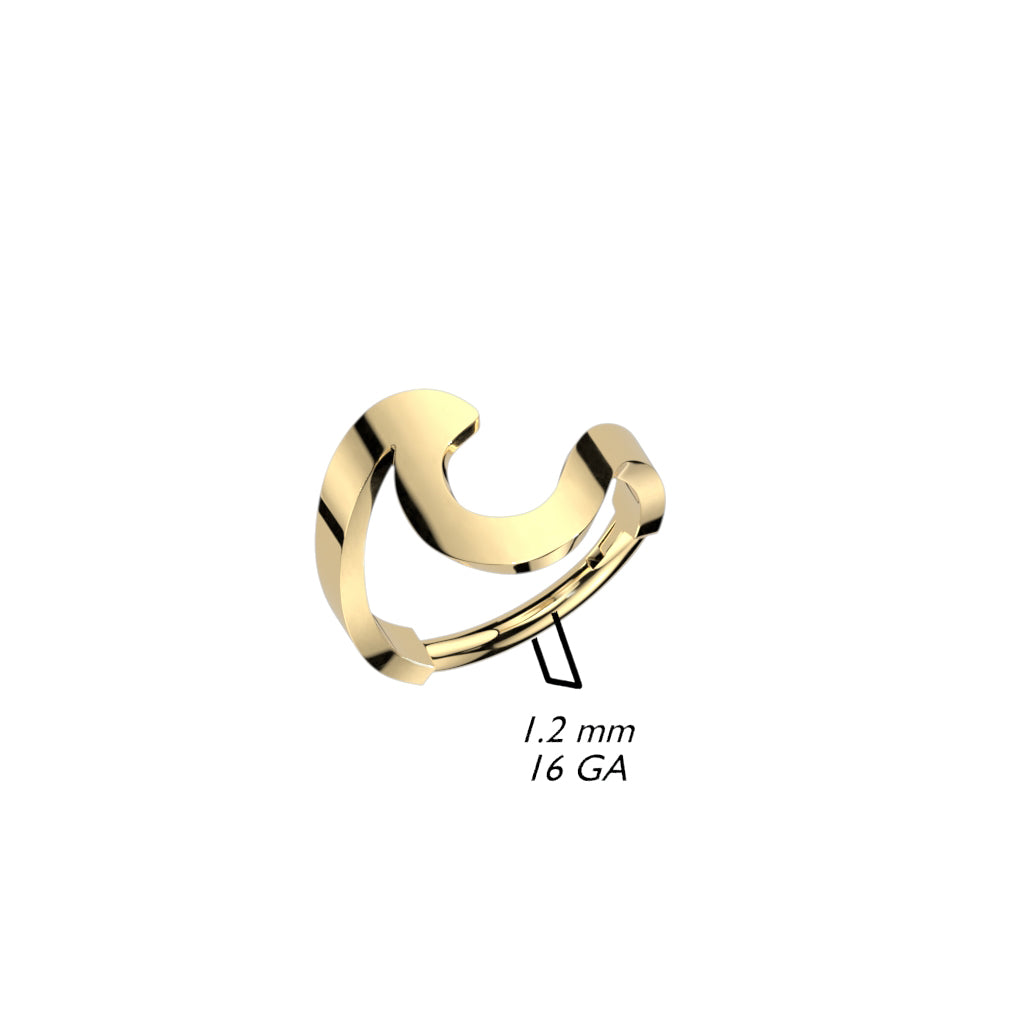 Swish wave clicker hoop size reference — 16G 316L surgical steel cartilage ring by Pressha