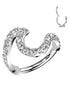 316L surgical steel CZ wave clicker ring – Silver | Conch, helix & cartilage | Pressha