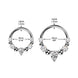 Teardrop CZ & Bead Septum & Daith Clicker Hoop pair in silver, 316L surgical steel, 16G