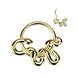 Gold-toned 316L surgical steel snake hinged segment ring for septum and daith piercings