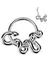 Silver 316L surgical steel snake hinged segment ring for septum and daith piercings