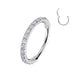 Outward Pavé CZ Hinged Nose Hoop Clicker in silver, 316L surgical steel, 20G, 6mm/7mm/8mm