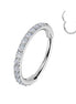 316L surgical steel 20G hinged segment hoop with outward pavé CZ – Silver | Pressha