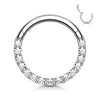 CZ Pavé Septum & Daith Clicker Hoop – 16G 316L Surgical Steel