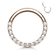 316L surgical steel CZ pavé hinged hoop – Rose Gold | Pressha