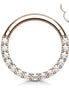 316L surgical steel CZ pavé hinged hoop – Rose Gold | Pressha