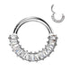 Pavé Baguette CZ Septum & Daith Clicker Hoop – 16G ASTM F-136 Titanium Ring