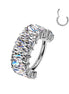 Wide Hinged Segment Hoop Ring with Large Baguette CZ – 16G Implant Grade Titanium Conch & Cartilage Ring