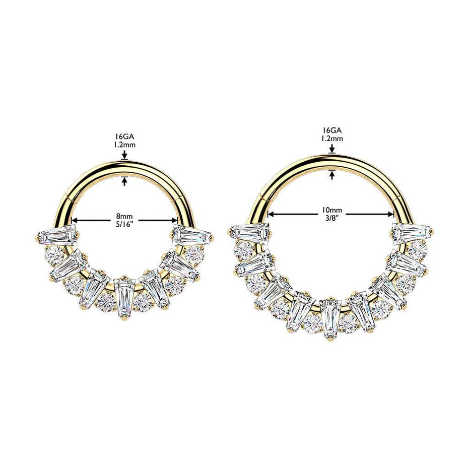 CZ Fan Septum & Daith Clicker Hoop – 16G ASTM F-136 Titanium