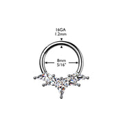 Implant Grade Titanium Septum & Daith Hinged Hoop Ring – Kite CZ Fan