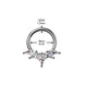 Kite CZ Fan Septum & Daith Clicker Hoop close-up in silver with clear CZ, ASTM F-136 titanium, 16G