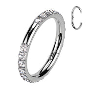CZ Hinged Segment Hoop Ring – 18G Implant Grade Titanium Nose Hoop