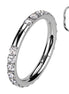 CZ Hinged Segment Hoop Ring – 18G Implant Grade Titanium Nose Hoop