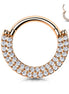 Implant Grade Titanium CZ Pavé Double Lined Hinged Segment Hoop Ring