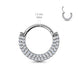 Double Row CZ Pavé Septum & Daith Clicker Hoop close-up in silver, ASTM F-136 titanium, 16G, 8mm